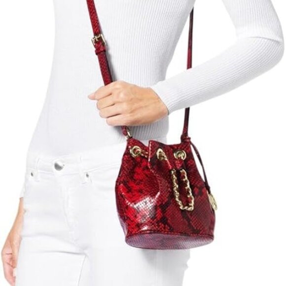 Michael Kors "Frankie" Drawstring Messenger Bag Leather shoulder/cross body - Picture 3 of 14